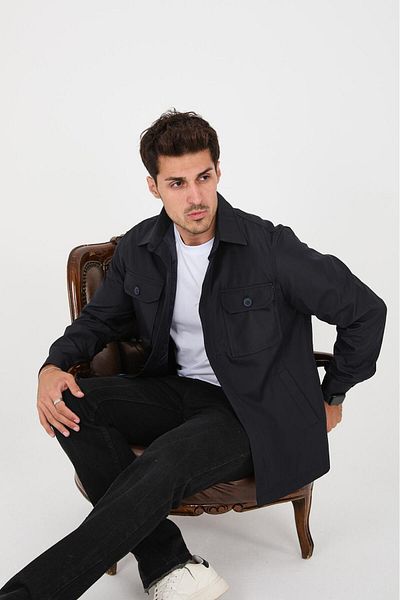 LEBS Men's Shirt Collar Summer Coats