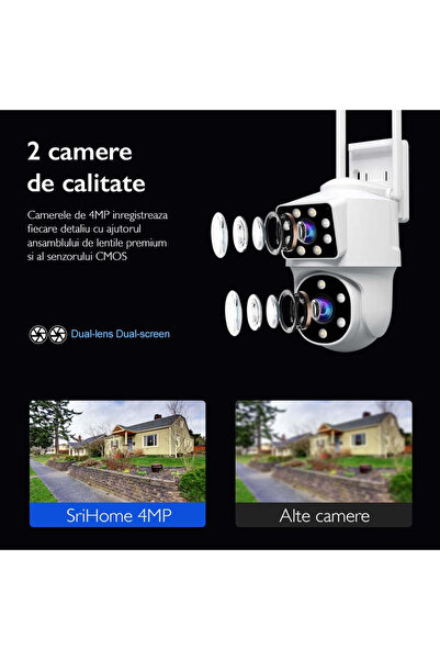 Sricam Cameră de supraveghere video CCTV duală SriHome SH063 PRO WIFI
