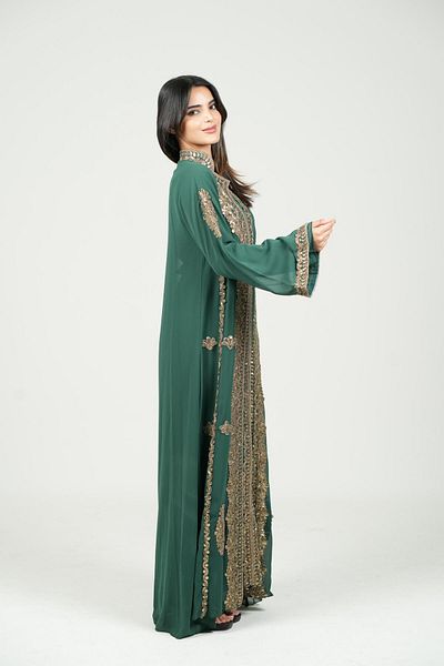 al bent al sharqieh Moroccan chiffon caftan two pieces with a belt on the waist women kaftan dress