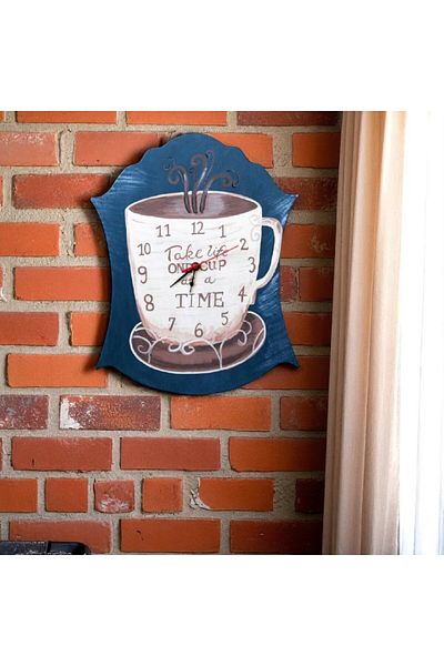 Decoratiuni Vintage Casa Retro Cup wall clock, hand painted, height 40 cm