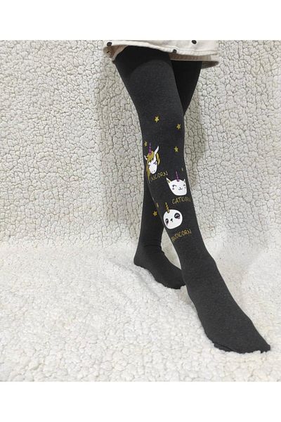 DÜVEN Unicorn Party Medium Thick Mousse Girls' Pantyhose-Unicorn Külmelange Pantyhose
