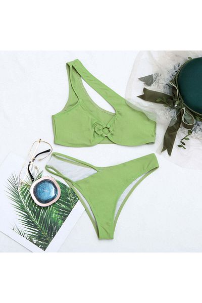WildFashion 2-piece swimsuit with cutout and one-shoulder fastening SW2413-12