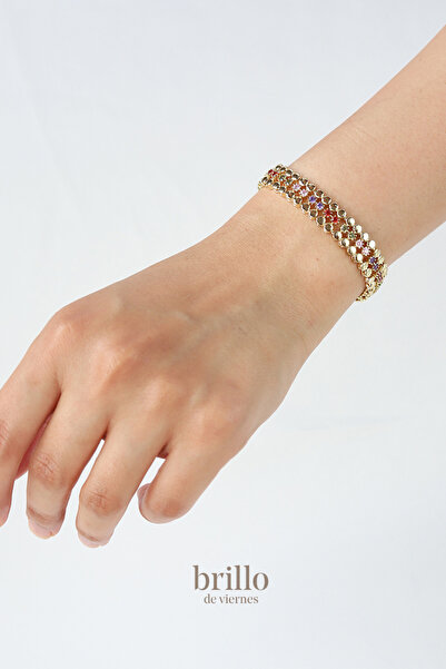 Brillo Xuping Design Steel Bracelet with Colored Stones