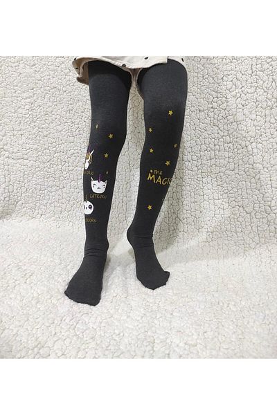 DÜVEN Unicorn Party Medium Thick Mousse Girls' Pantyhose-Unicorn Külmelange Pantyhose