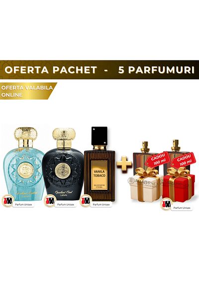 lattafa Opulent Oud + Opulent Dubai + Tobacco Vanilla + 2xGift Perfumes