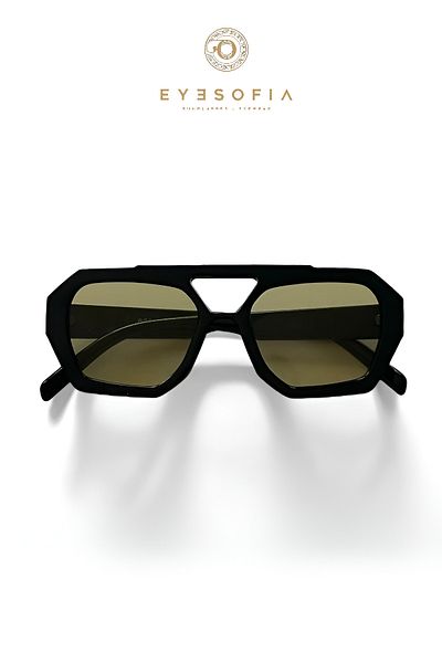 Eyesofia Wuhle Black Khaki Green Unisex Sunglasses