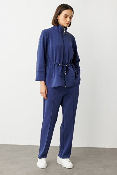 ON Önü Çimalı Boru Paça Eşofman Altı Indıgo 54383