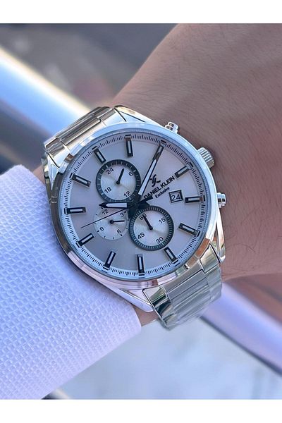 Daniel Klein Steel Cord Stopwatch Dial Design 3 Atm Water Resistant Men's Wrist Watch 10582.9