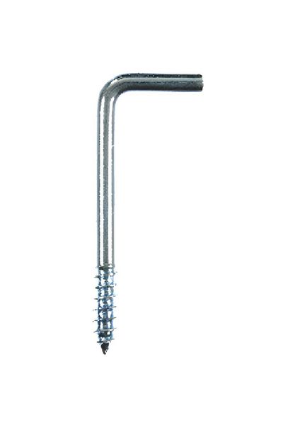 ACE 6-Piece Zinc-Plated Square Bend Screw Hook Silver 4.4cm
