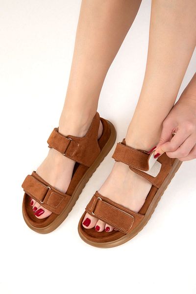SOHO Tan Suede Women's Sandals 20694