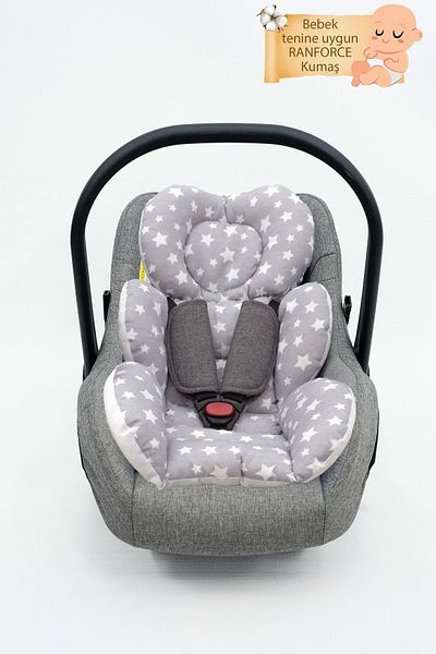 mordesign Orthopedic Stroller Cushion with Lumbar Support, Double Sided Stars Series, Gray Color