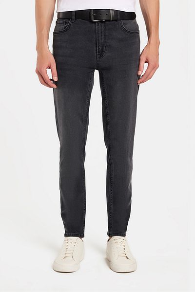 Tudors Men's Regular Cut Denim Washed Straight Leg Gray Jean Jeans Trousers