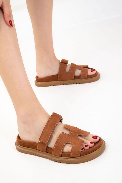 SOHO Tan Suede γυναικείες παντόφλες 20697