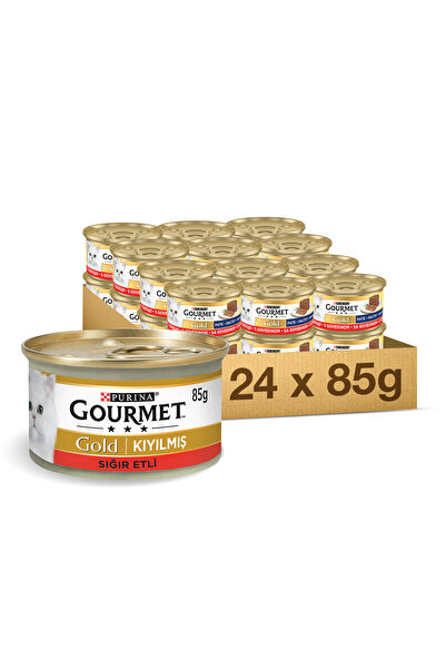 Gourmet Gold Parça Etli Ve Soslu Sığır Etli Konserve Kedi Maması 85 gr X 24 A...