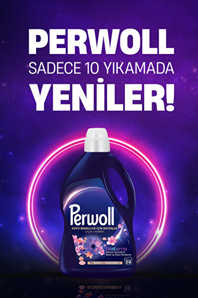 Perwoll Çamaşır Deterjanı 2'li set : x1 Çiçek Cazibesi Koyu Renk 2.75L, x1 Siyah 2.97L (104 Yıkama)