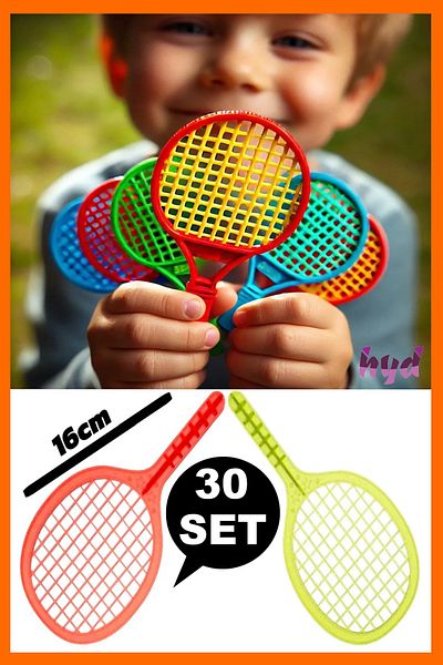 Hyd Set of 30 Toy Plastic Racket Karne Gift Birthday Gift 16 cm Mini Size Tennis Racket