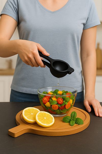 hemlife Metal Rustproof Lemon and Citrus Juicer Special Design Patterned Lemon Orange Juicer Black