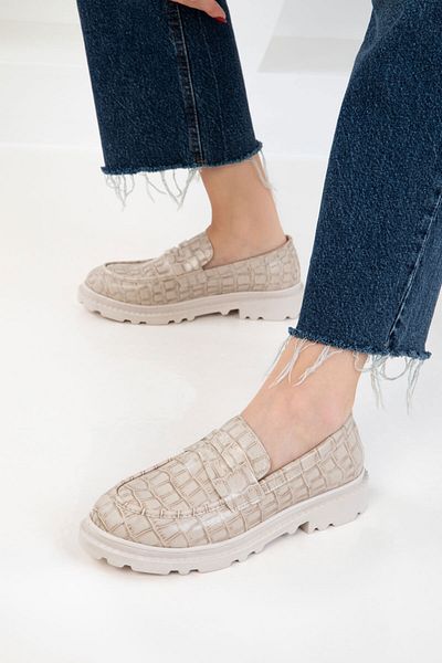 SOHO Μπεζ γυναικεία Loafer παπούτσια Krako 20688