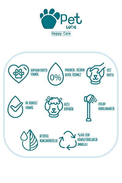 Pet Love Kediler Ve Köpekler Için Şampuan Okyanus 500 ml 100% Doğal Argan Yağlı