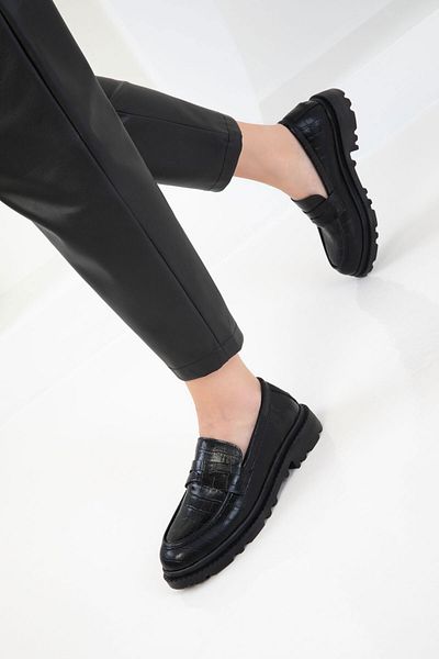 SOHO Black Krako Women's Loafer Shoes 20688