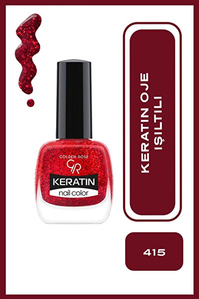 Golden Rose Keratin Nail Color Glitter 415 Işıltılı Oje 10,5 ml