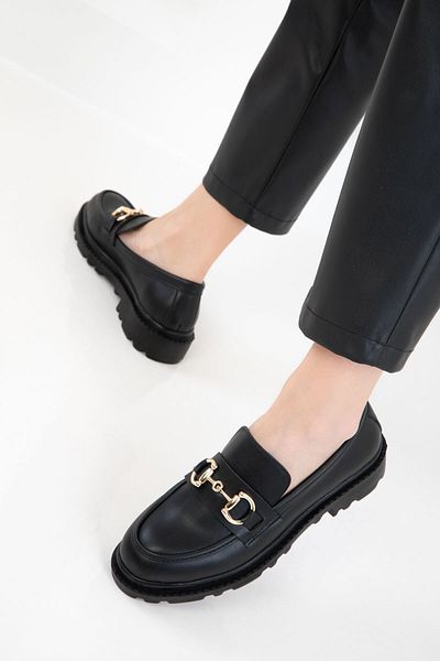 SOHO Black Women's Loafer Shoes 20685