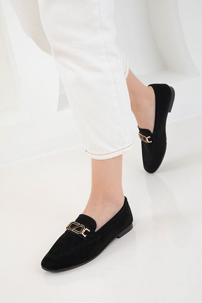 SOHO Schwarz Wildleder Damen Loafer Schuhe 20690