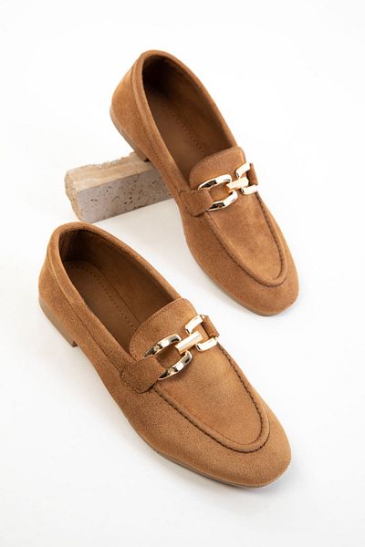 SOHO Tan Suede Women's Loafer Shoes 20691