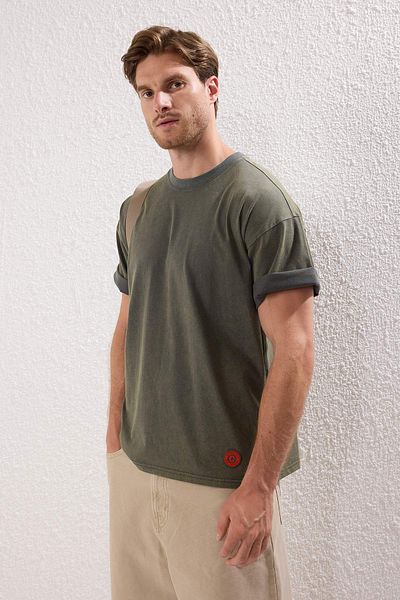 Trendyol Collection Anthracite Oversize/Wide Cut Faded Effect 100% Cotton T-Shirt Tmnss25Ts00231
