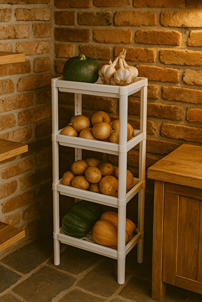 Sas Haus وحدة رفوف متعددة الأغراض باللون الأبيض من Flex Elite Pro مكونة من 4 طبقات - رف منظم للحمام والمطبخ