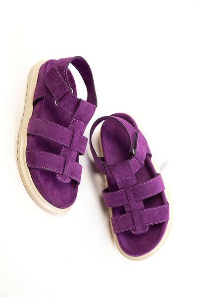 SOHO Lila Wildleder Damen Sandalen 20695