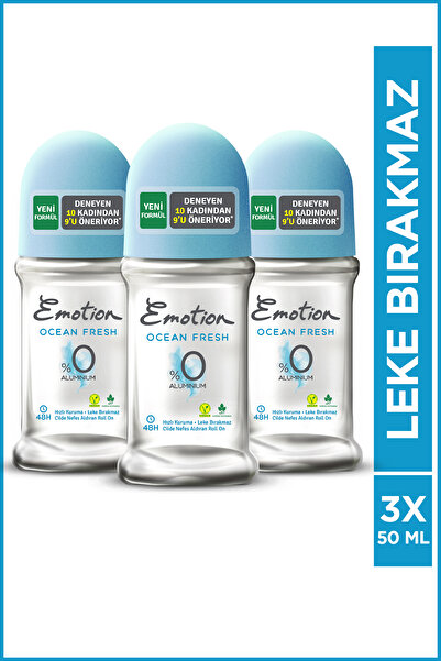 Emotion Ocean Fresh Kadın Vegan Roll On 3x50ml Leke Bırakmaz