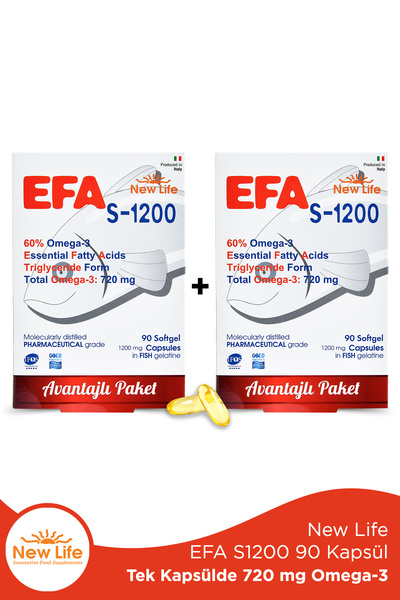 New Life Efa S-1200 Omega-3 90 Kapsül - 2 Adet