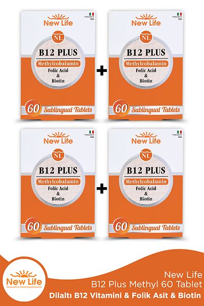 New Life B12 Plus Methylcobalamin - 60 Linguistic Tablets, Pack of 4