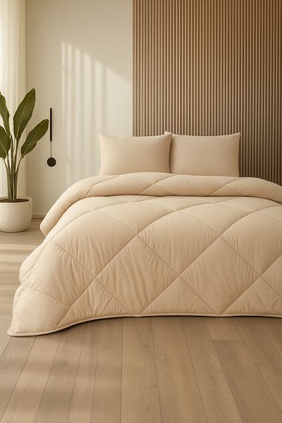 Formeya لحاف سيليكون ناعم بيج مفرد 155*215