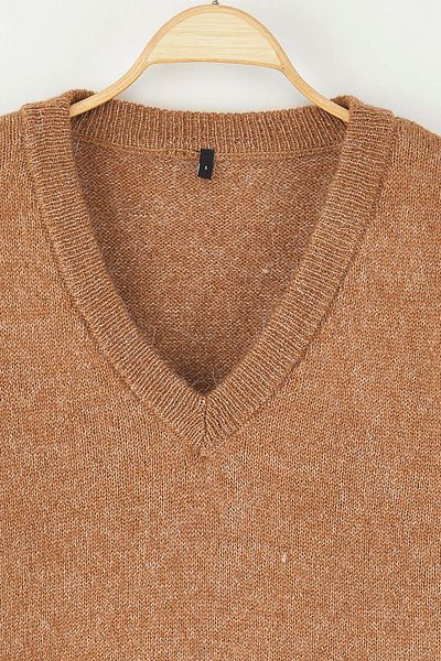 Trendyol Collection Bej Mai durabil Pulover din amestec de lână de alpaca cu croiala largă Premium/Finețe personalizate TWOAW26KZ00000