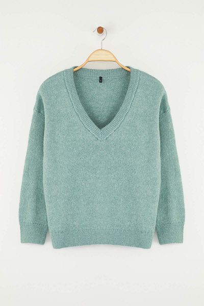 Trendyol Collection Mint More Sustainable Pulover din tricot din fire premium din amestec de lână de alpaca TWOAW26KZ00000