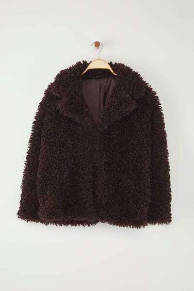 Trendyol Collection Brown Oversize Fur Coat Twoaw26Mo00057