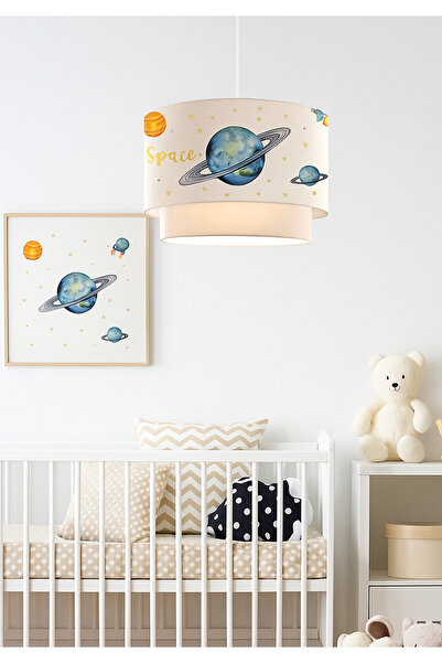 HOMİNG Homing Space Uzay Gökyüzü Gezegen Temalı Çocuk Odası Sarkıt Avizesi 241289