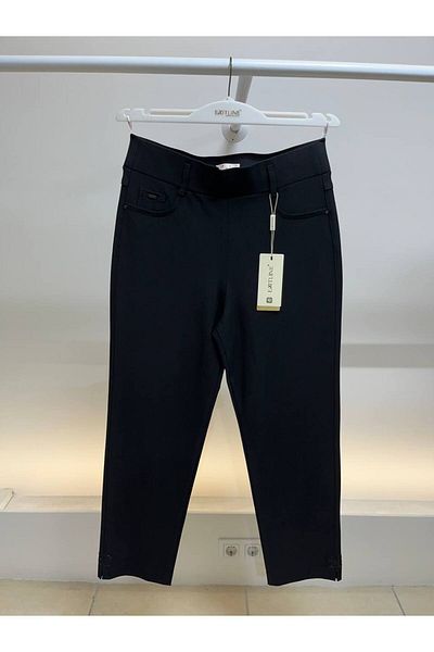 EXİTLİNE Women's High Waist Black Stone Winter Trousers