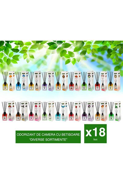 PureLife Set of 18 x PureLife room freshener sticks, 120 ml, various assortments