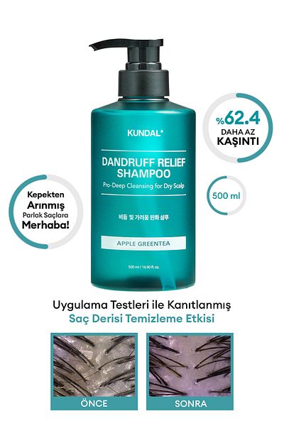 Kundal Anti-Dandruff Care Shampoo Dandruff Relief Shampoo (Apple Green Tea)
