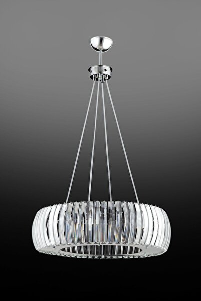 İstanbul Avize Venüs Gümüş 50 Cm Kristal Taşlı Avize