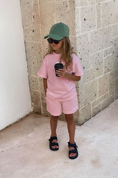 Magu Girls Oversized T-Shirt and Shorts Set – Set of 2, Cotton and Comfortable