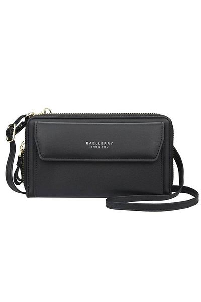 Generic Women's Shoulder Strap Wallet - Black