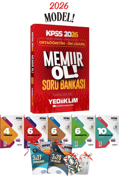 Yediiklim Yayınları 2026 Önlisans-Ortaöğretim KPSS Yediiklim Memur Ol Tek Kit...
