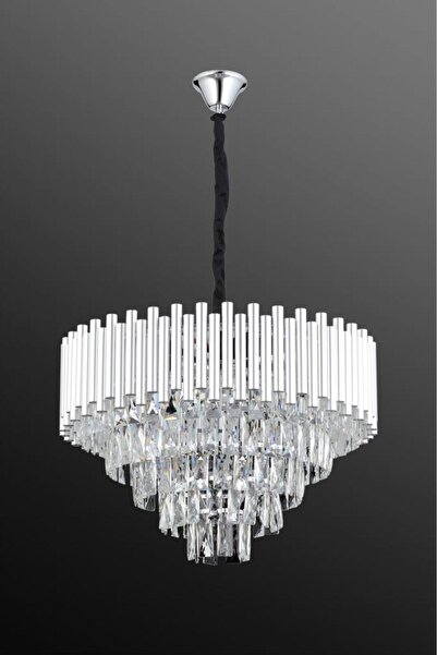 İstanbul Avize Alin 50'lik Gümüş Lüx Kare Taşlı Avize