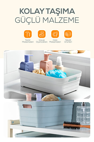 Vienev Cutie de depozitare de 10,8 litri cu 6 capac alb