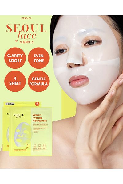 Dermal Seulface Vitamin Hydrogel Transparent Mask 34g 2 Pieces