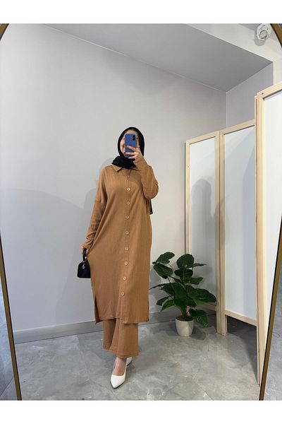 NİSUM MODA Bürümcük Long Cardigan Suit